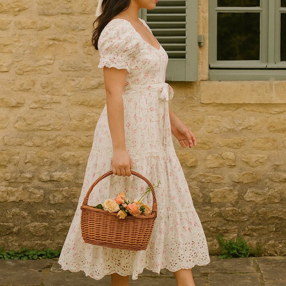 NWT LoveShackFancy x Target Dress Clementine Ruffle size 10 Eyelet Rose MilkMaid